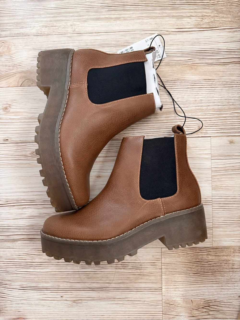 H&M Brown Chunky Chelsea Platform Ankle Boots